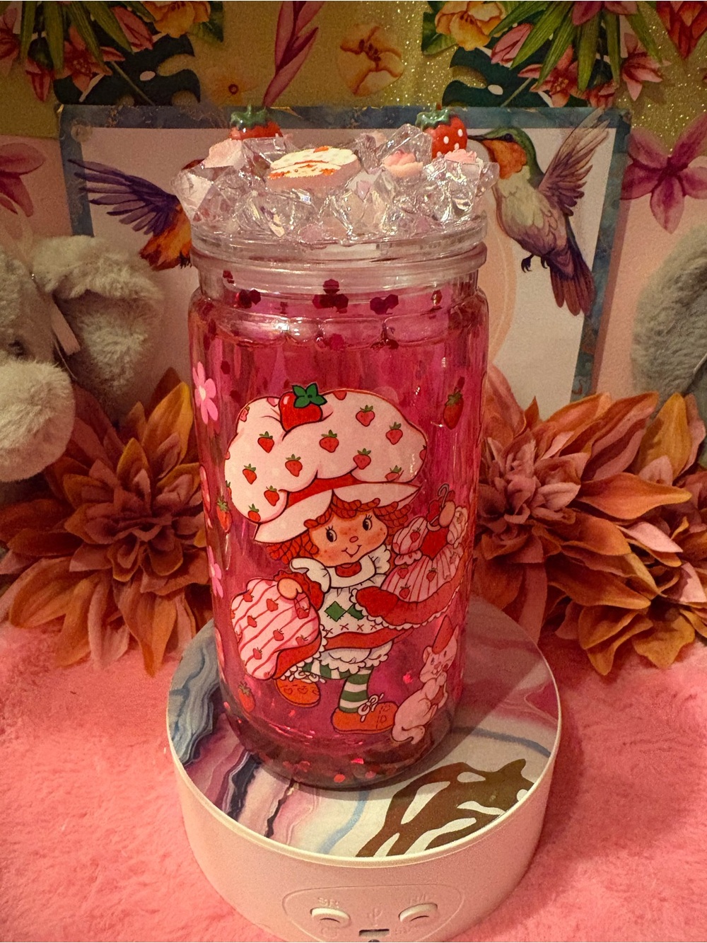 Strawberry Shortcake Pink Character Glitter Jar
